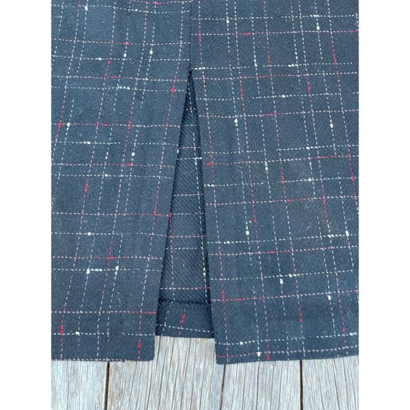 Vintage 1980s Black abstract Plaid Wool Blend Skirt - Picture 10 of 10